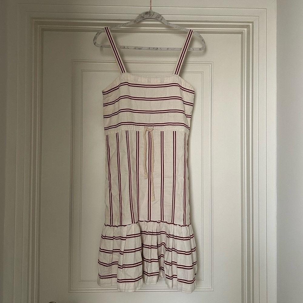 Warm NY stripe midi dress